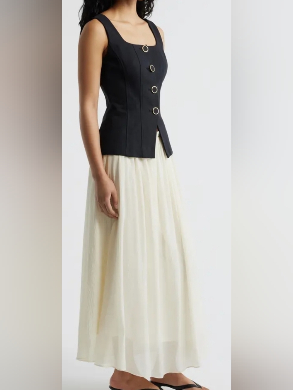 NWOT New Moon River Women’s Cream Maxi Dress - Lightweight Flowy For Summer - Picture 3 of 4